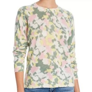 MINNIE ROSE Cashmere Crewneck Watercolor Sweater  in Neutral Wash Small